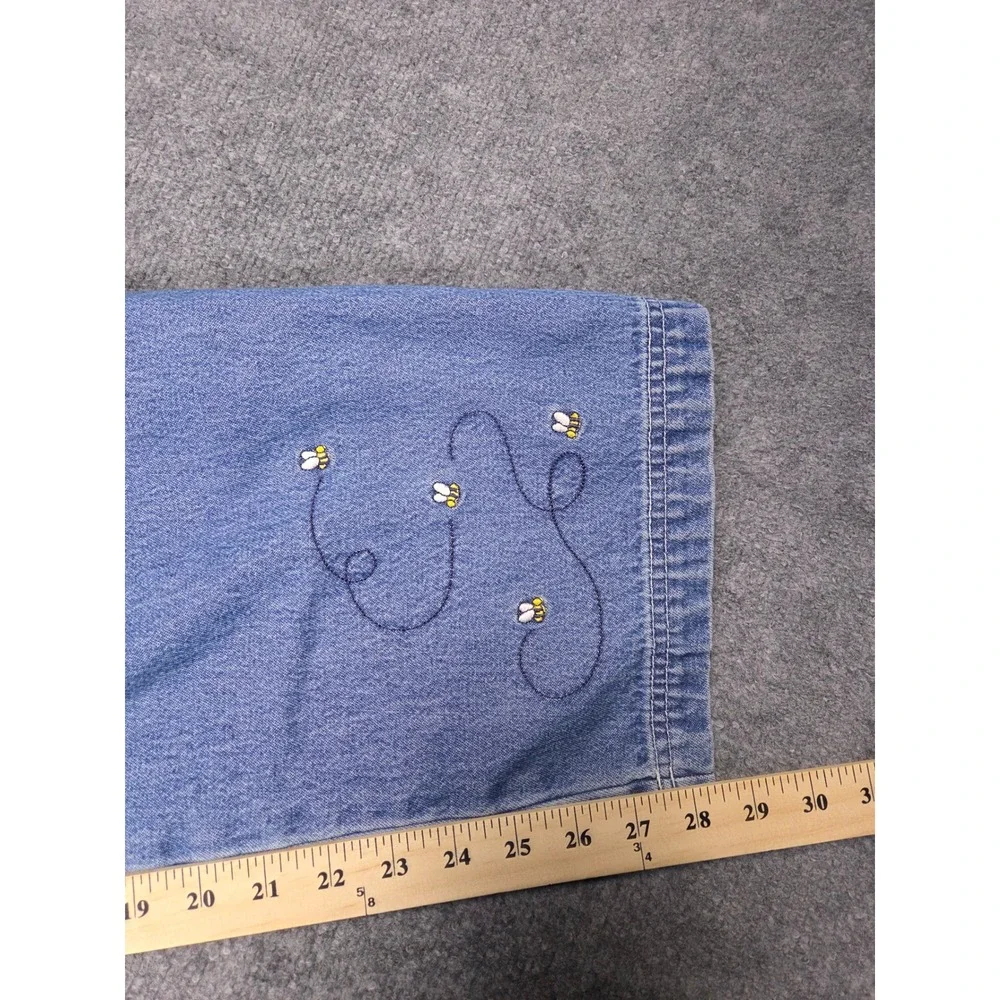 Disney Pooh Denim Overalls Womens Large Blue Winnie the Pooh Piglet Embroidered - Picture 10 of 14